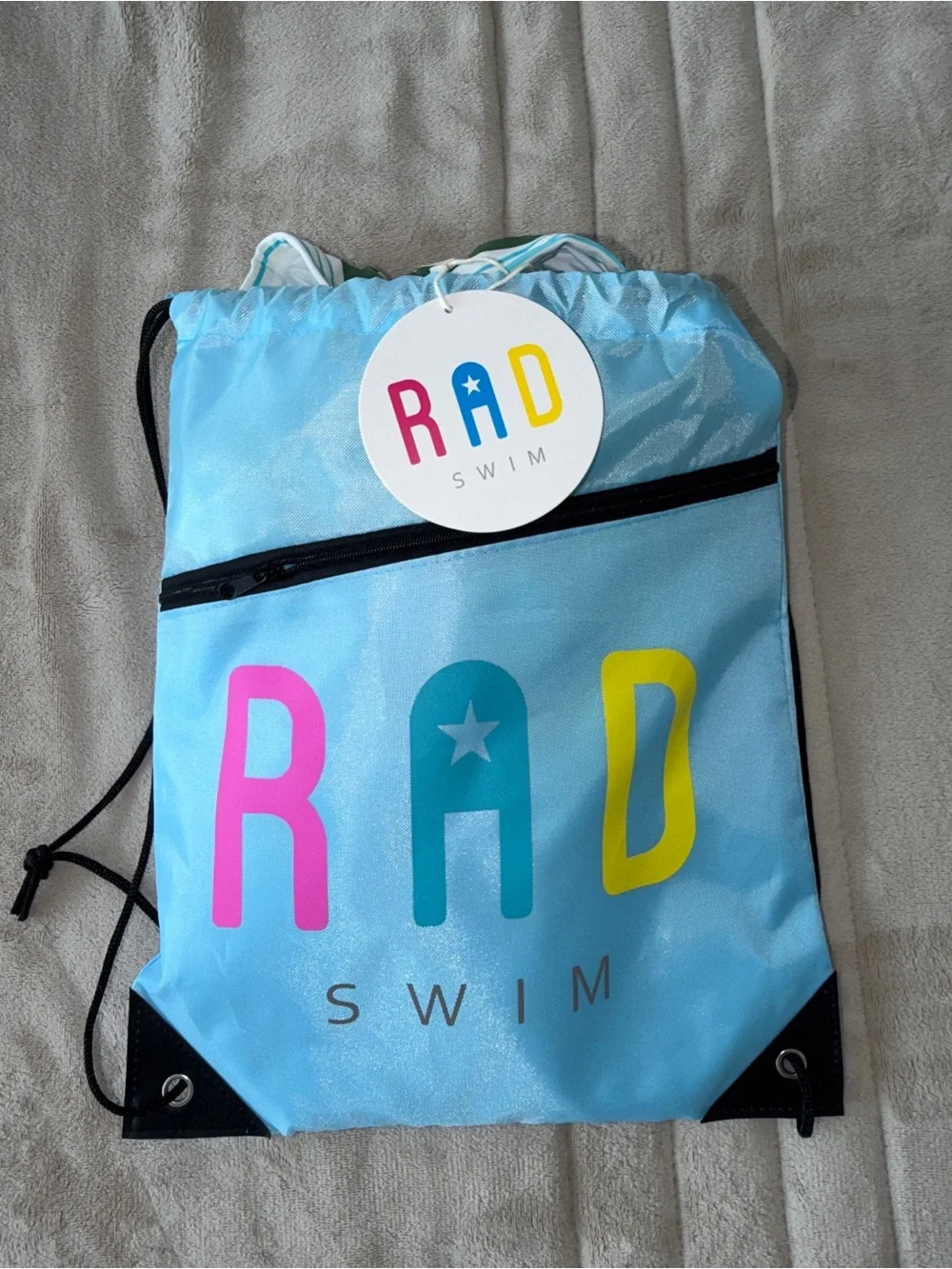 RAD Swim Kimber Tankini Set Size Large Green Blue Striped Boyshort Swimsuit